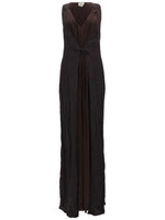 Brown V Neck Maxi Dress 1