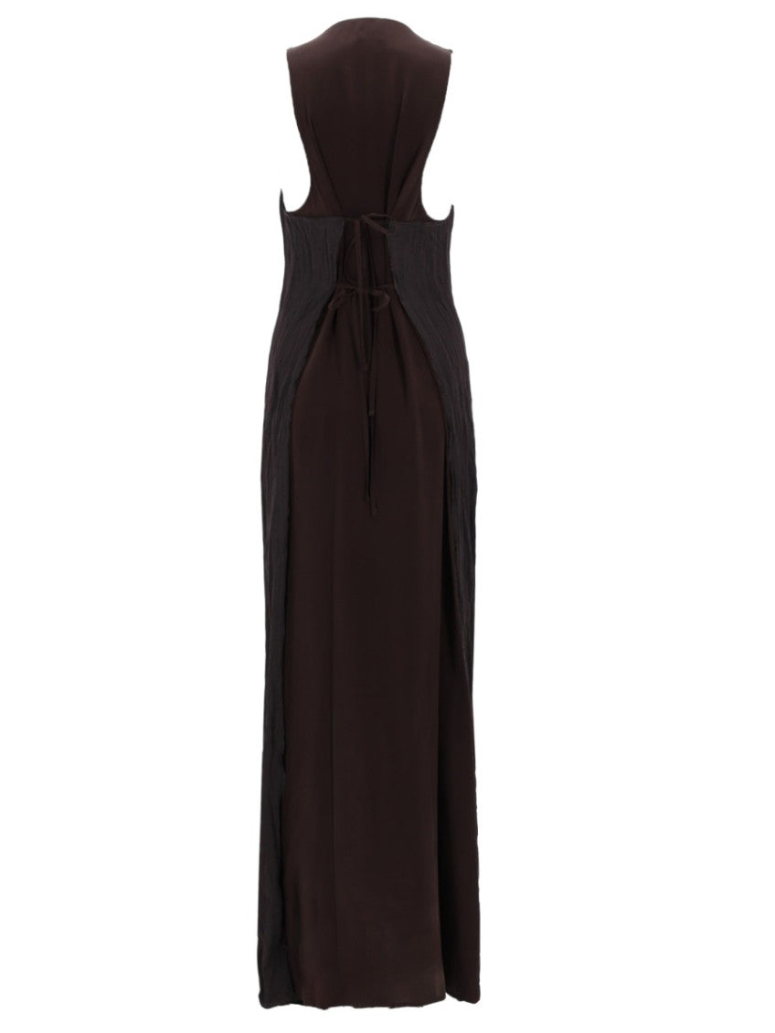 Brown V Neck Maxi Dress 2