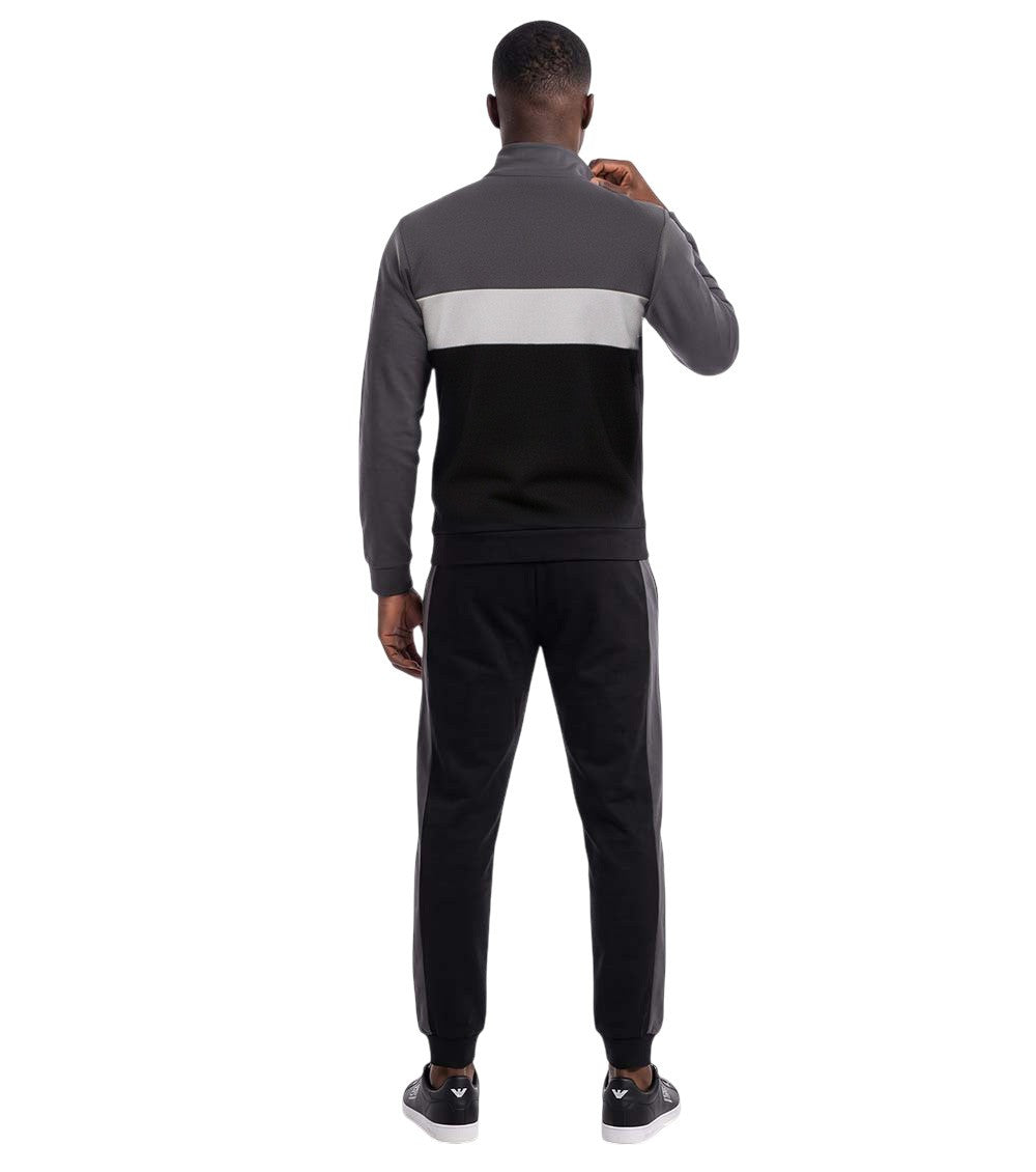 Black Cotton Color Block Tracksuit 2