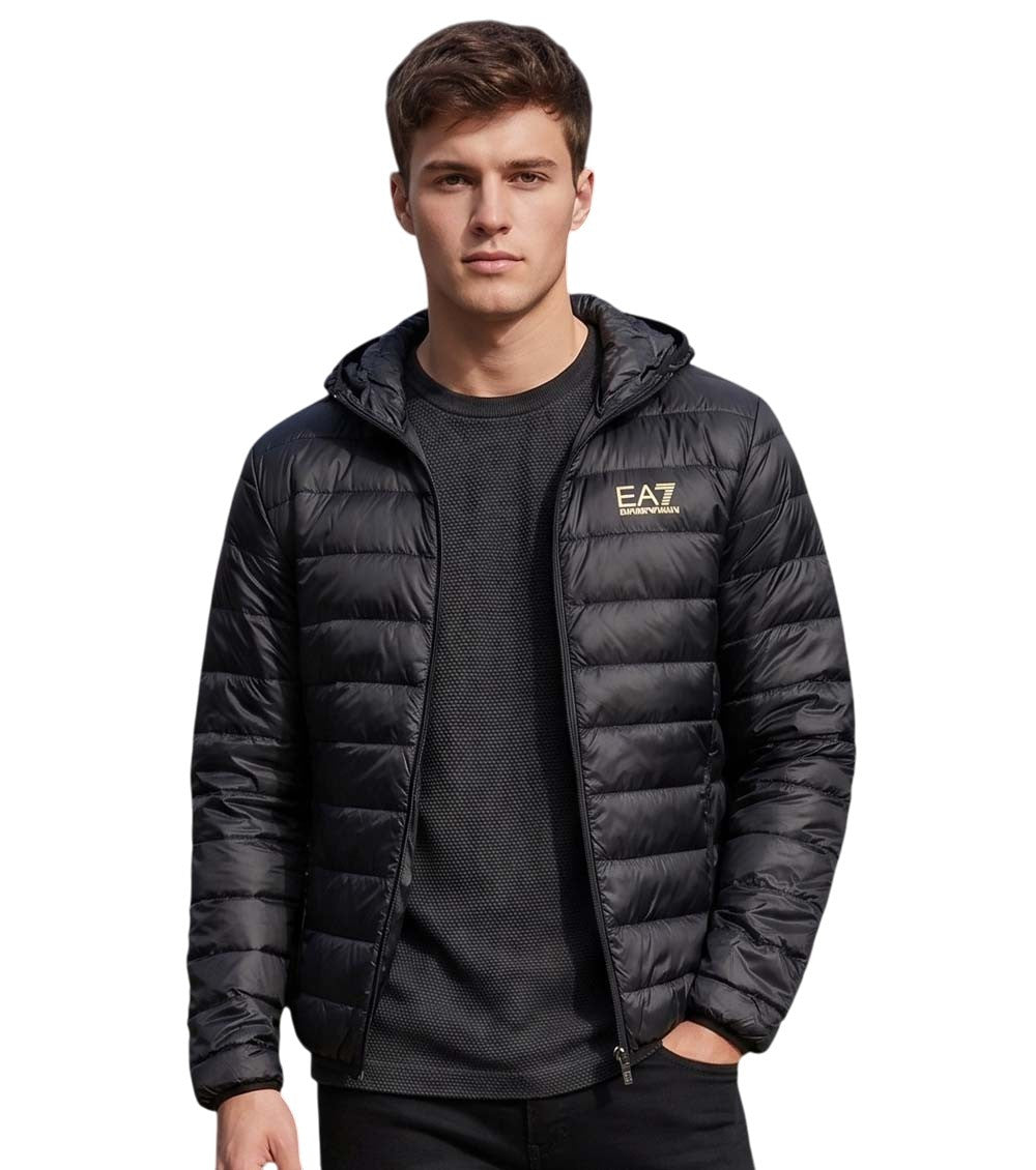Black Quilted Hood Jacket 1