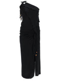 Black One Shoulder Maxi Dress 1