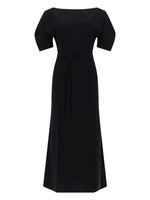 Black Boat Neck Midi Dress 1