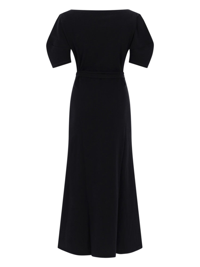Black Boat Neck Midi Dress 3