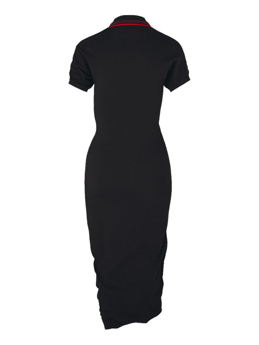 Black Shirt Collar Midi Dress 3