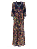 Multicolor Paisley Round Neck Maxi Dress 1