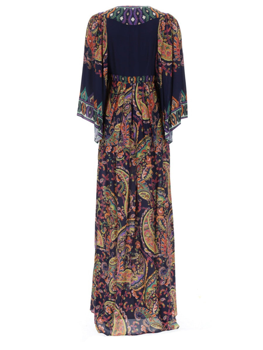 Multicolor Paisley Round Neck Maxi Dress 3