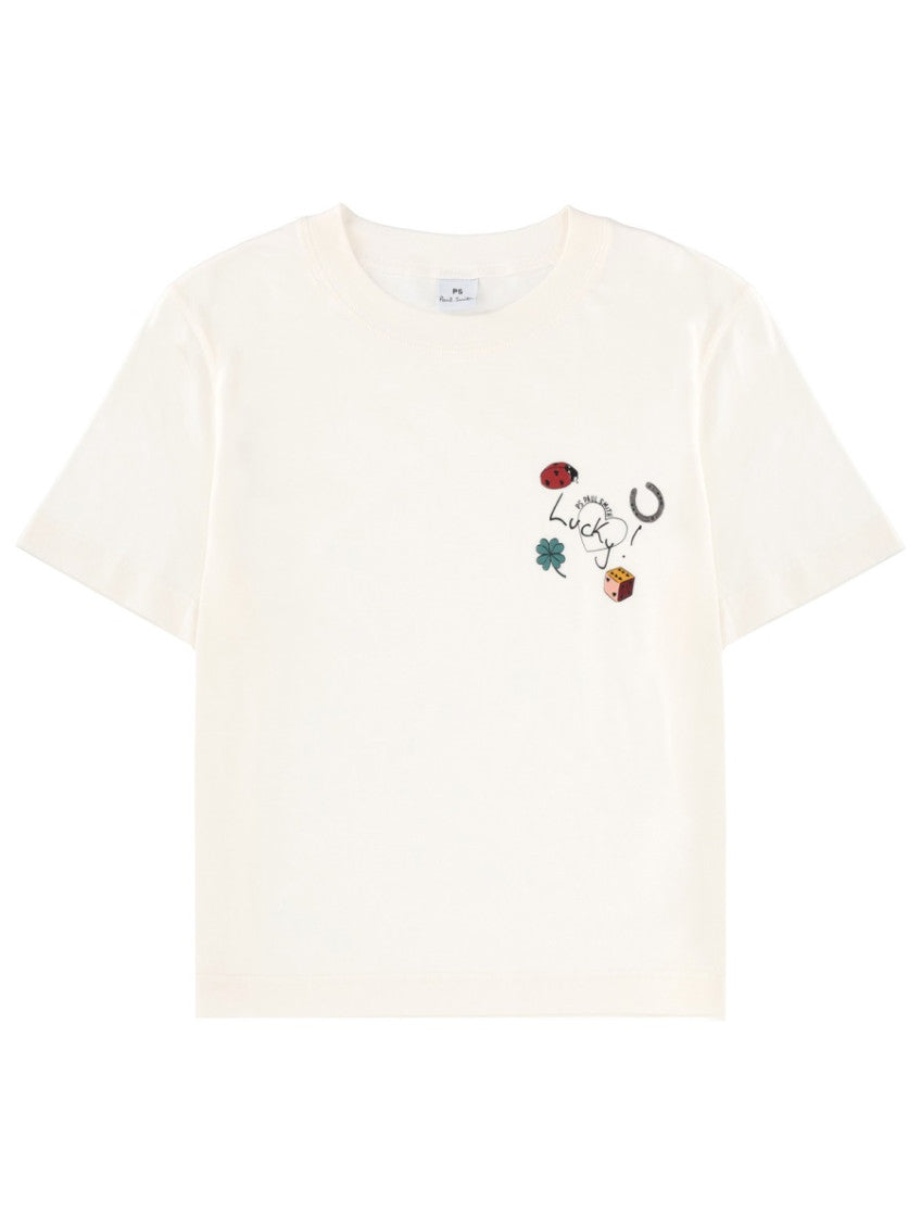 White Graphic Crew Neck T-Shirt 1