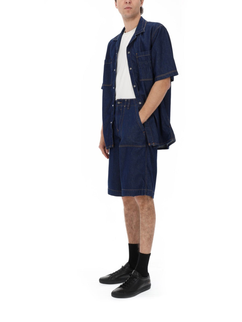 Dark Blue Solid Shorts 2