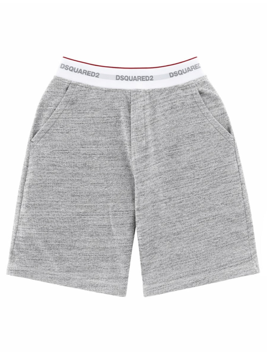 Grey Textured Shorts 1