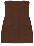 Brown Stripes Strapless Mini Dress 1