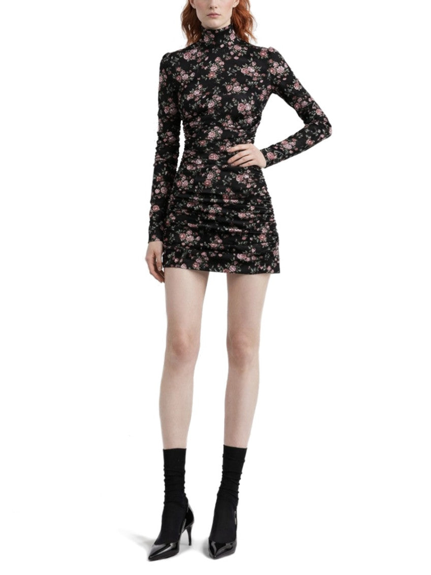 Multicolour Floral Turtle Neck Mini Dress 2