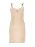 Beige Logo Scoop Neck Mini Dress 1