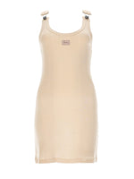 Beige Logo Scoop Neck Mini Dress 1