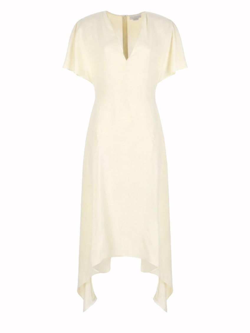 White V Neck Midi Dress 1