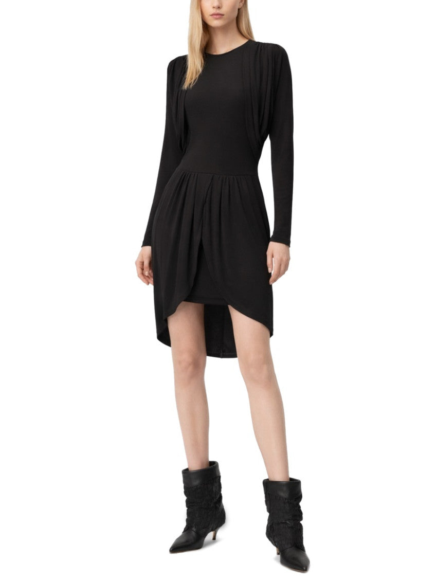 Black Round Neck Mini Dress 2
