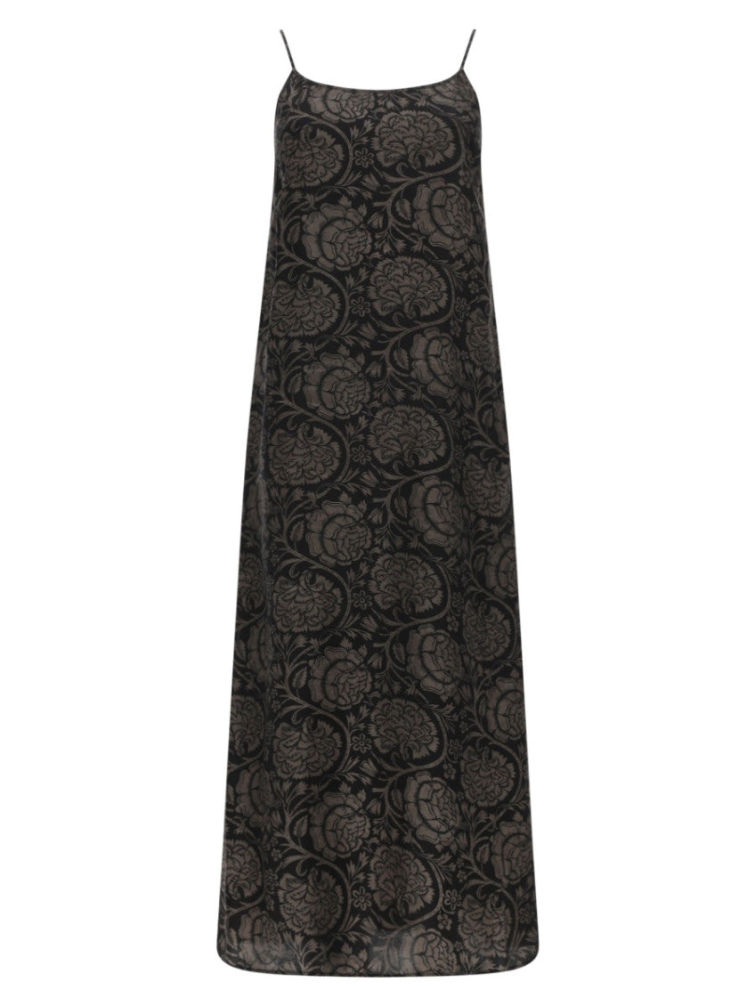 Black Floral Scoop Neck Maxi Dress 1
