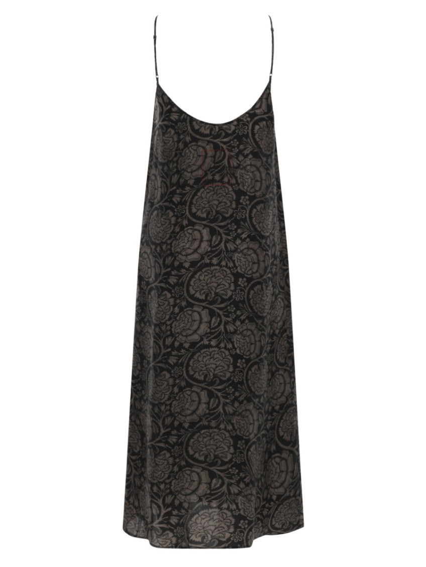 Black Floral Scoop Neck Maxi Dress 2