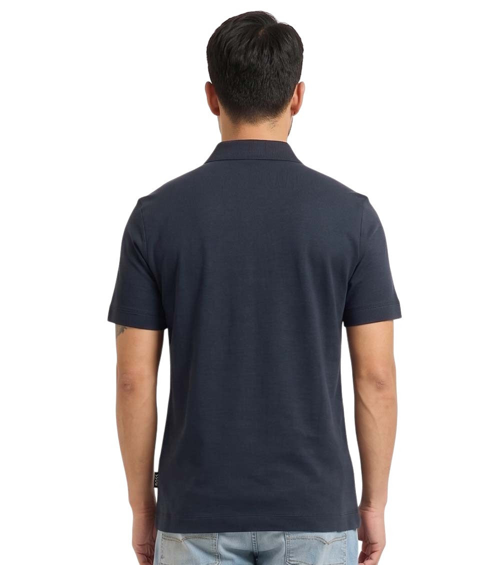 Navy Blue Solid Polos 2
