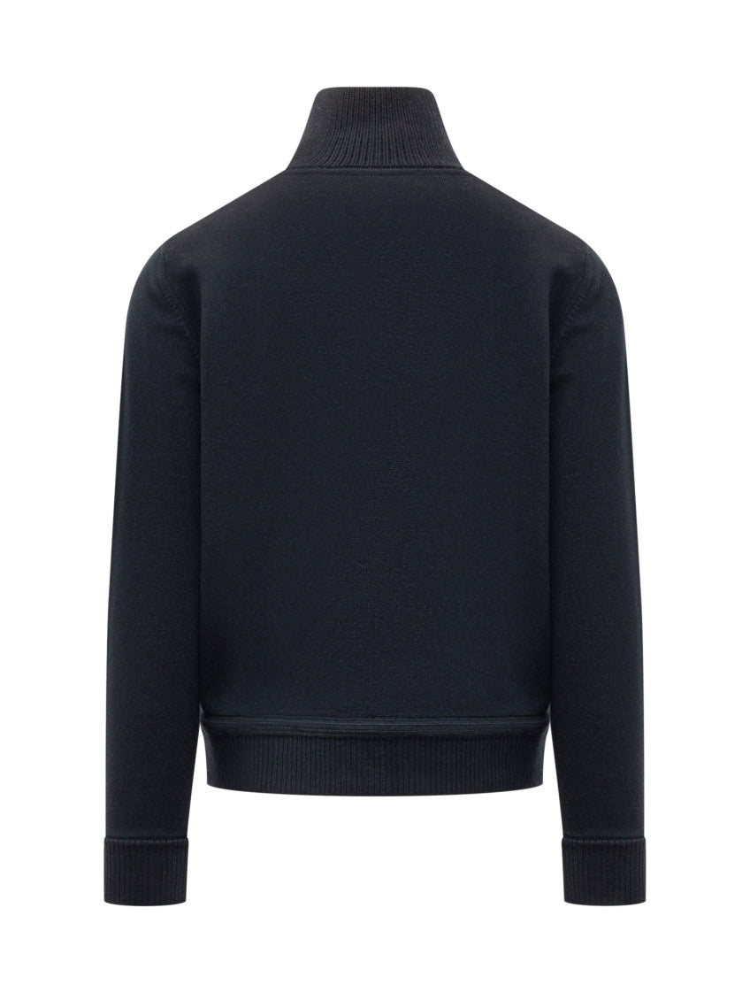 Black Quilted Logo Cardigans 2