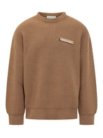 Brown Crew Neck Sweaters 1