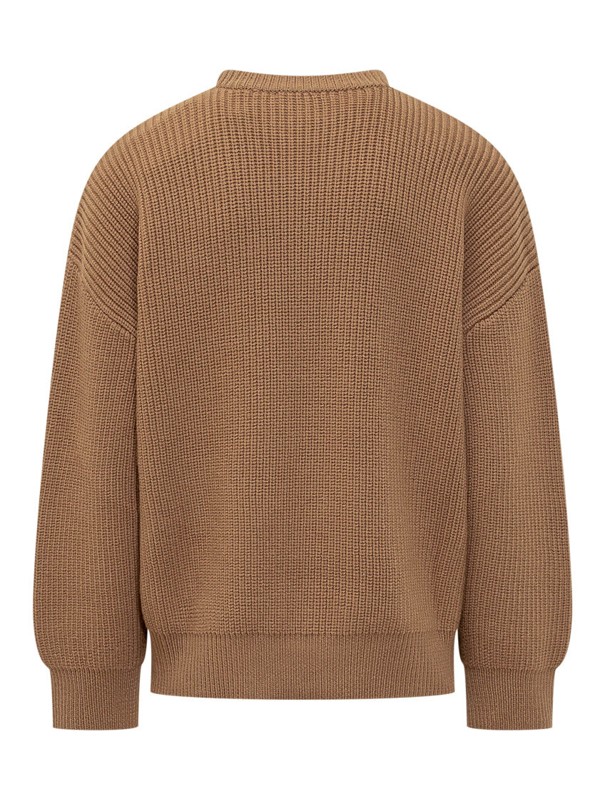 Brown Crew Neck Sweaters 2
