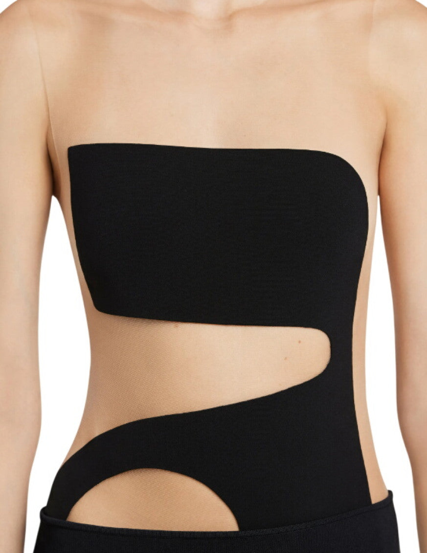 Black Color Block Swimwear 5