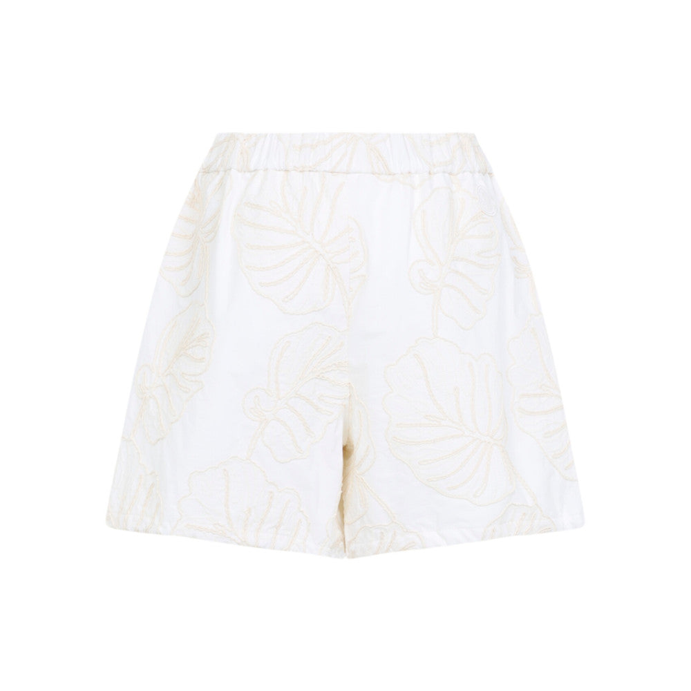 Beige Floral Shorts 2