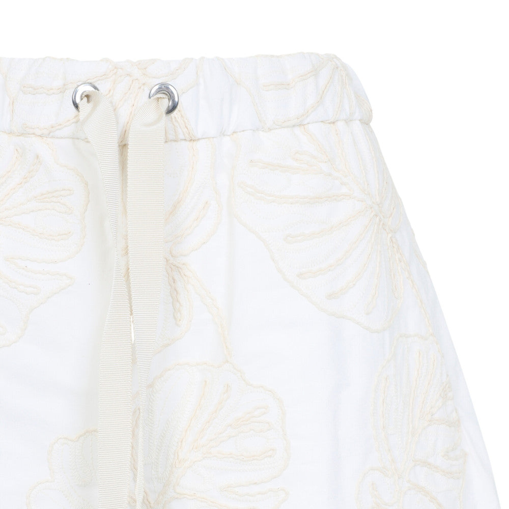 Beige Floral Shorts 3