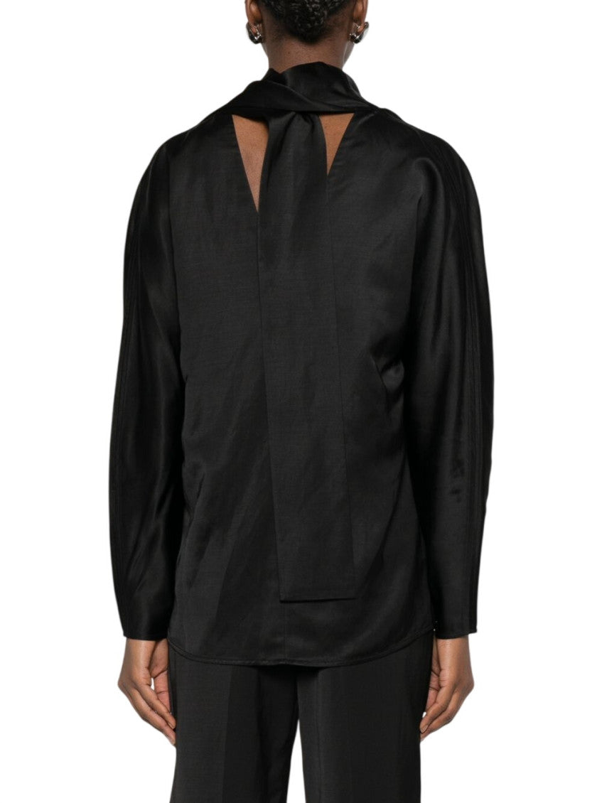 Black Solid Cowl Neck Top 3