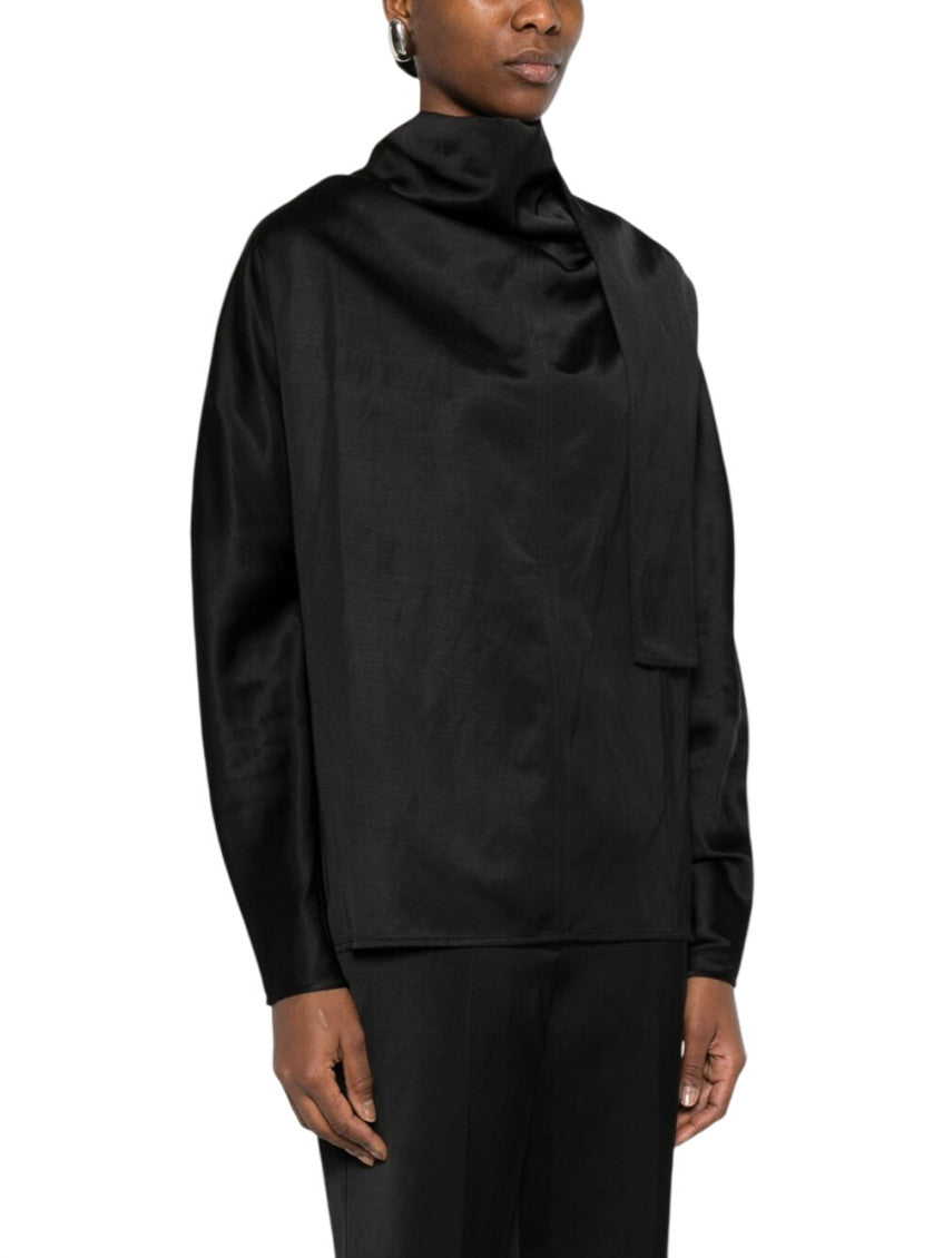 Black Solid Cowl Neck Top 4