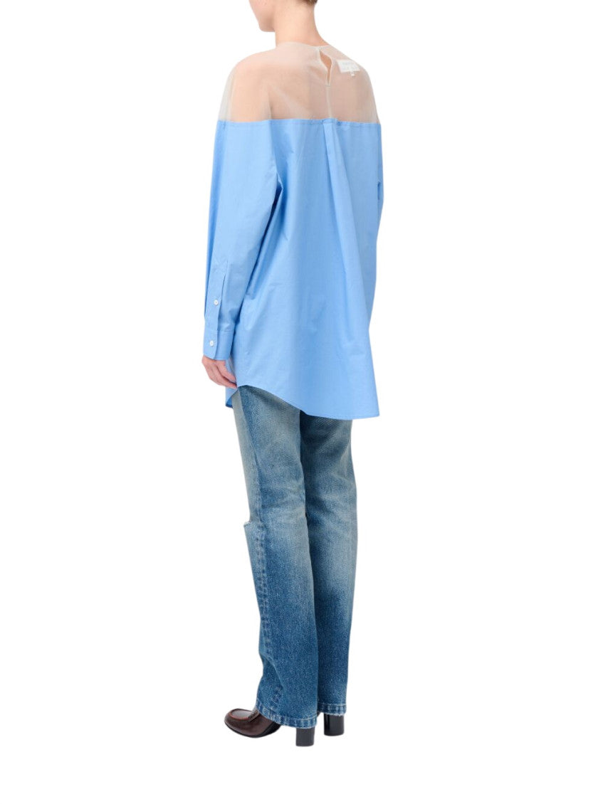 Blue Color Block Round Neck Top 3