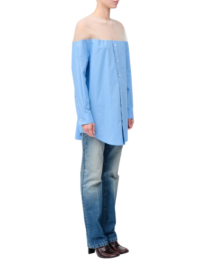Blue Color Block Round Neck Top 4
