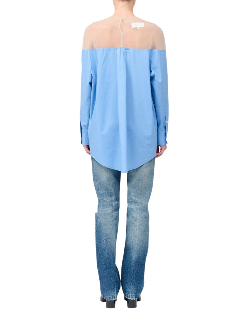 Blue Color Block Round Neck Top 5