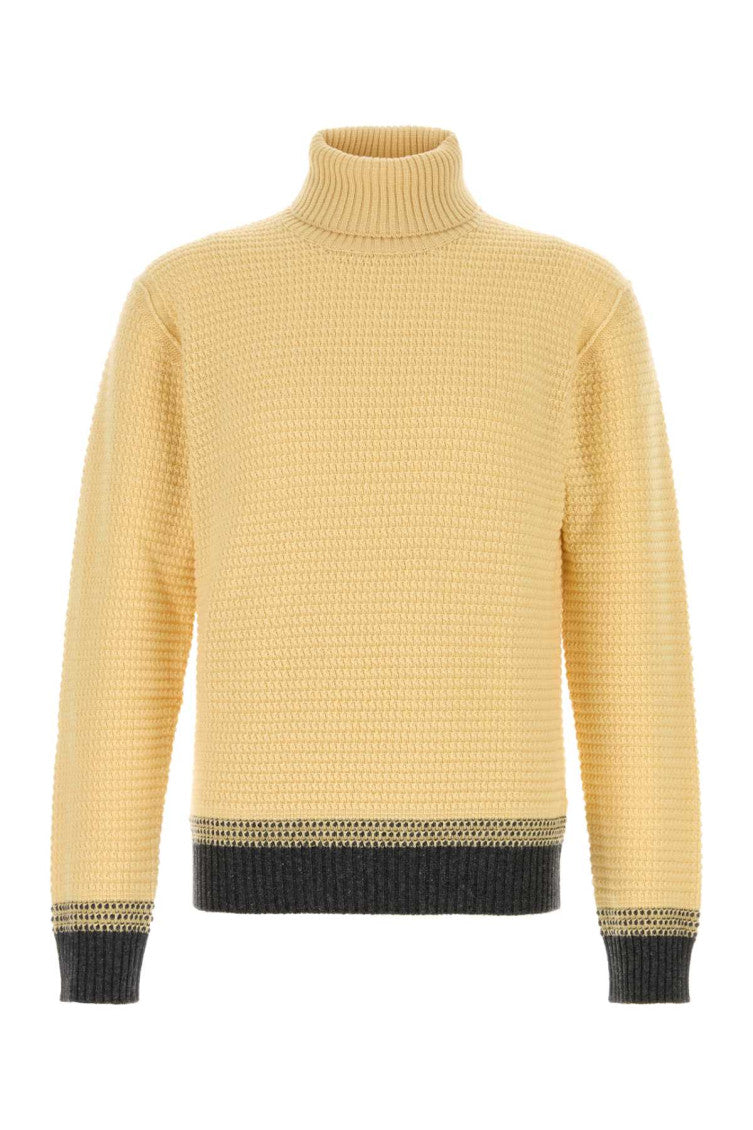 Yellow Turtle Neck Sweaters 1