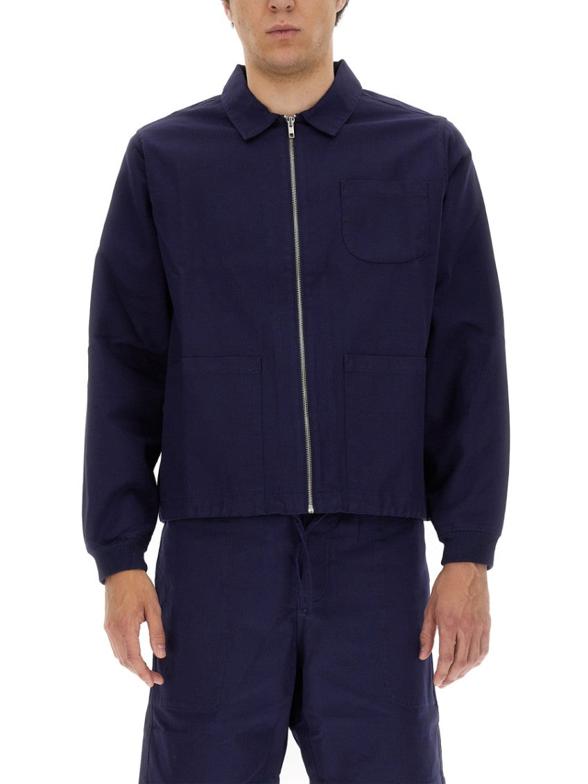 Navy Blue Solid Jackets 1