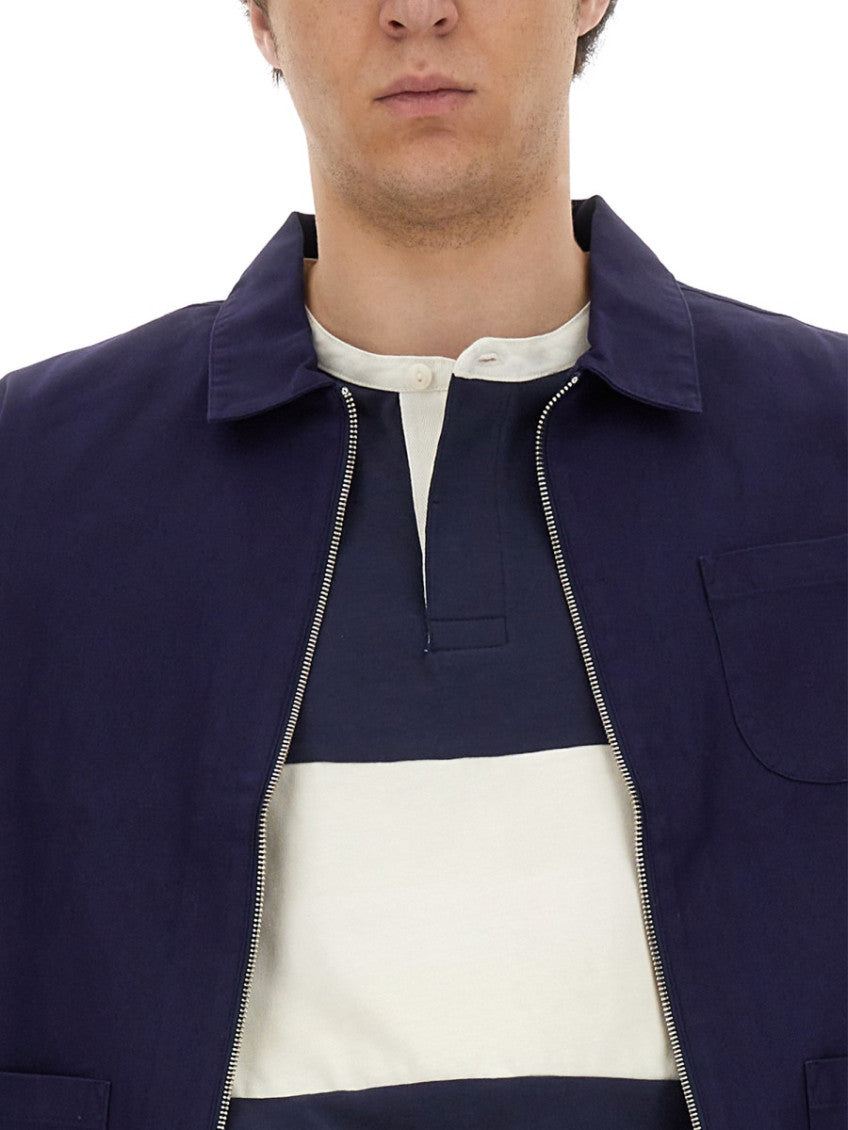 Navy Blue Solid Jackets 4