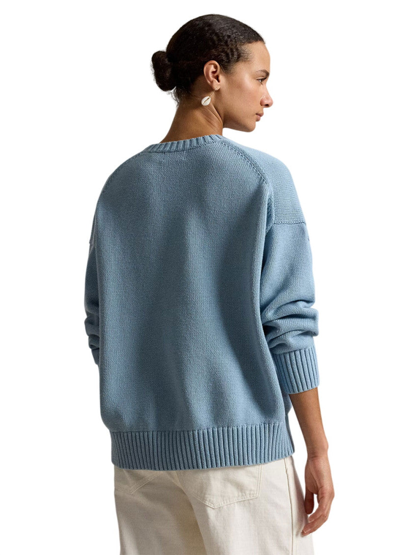 Blue Graphic Crew Neck Sweater 3