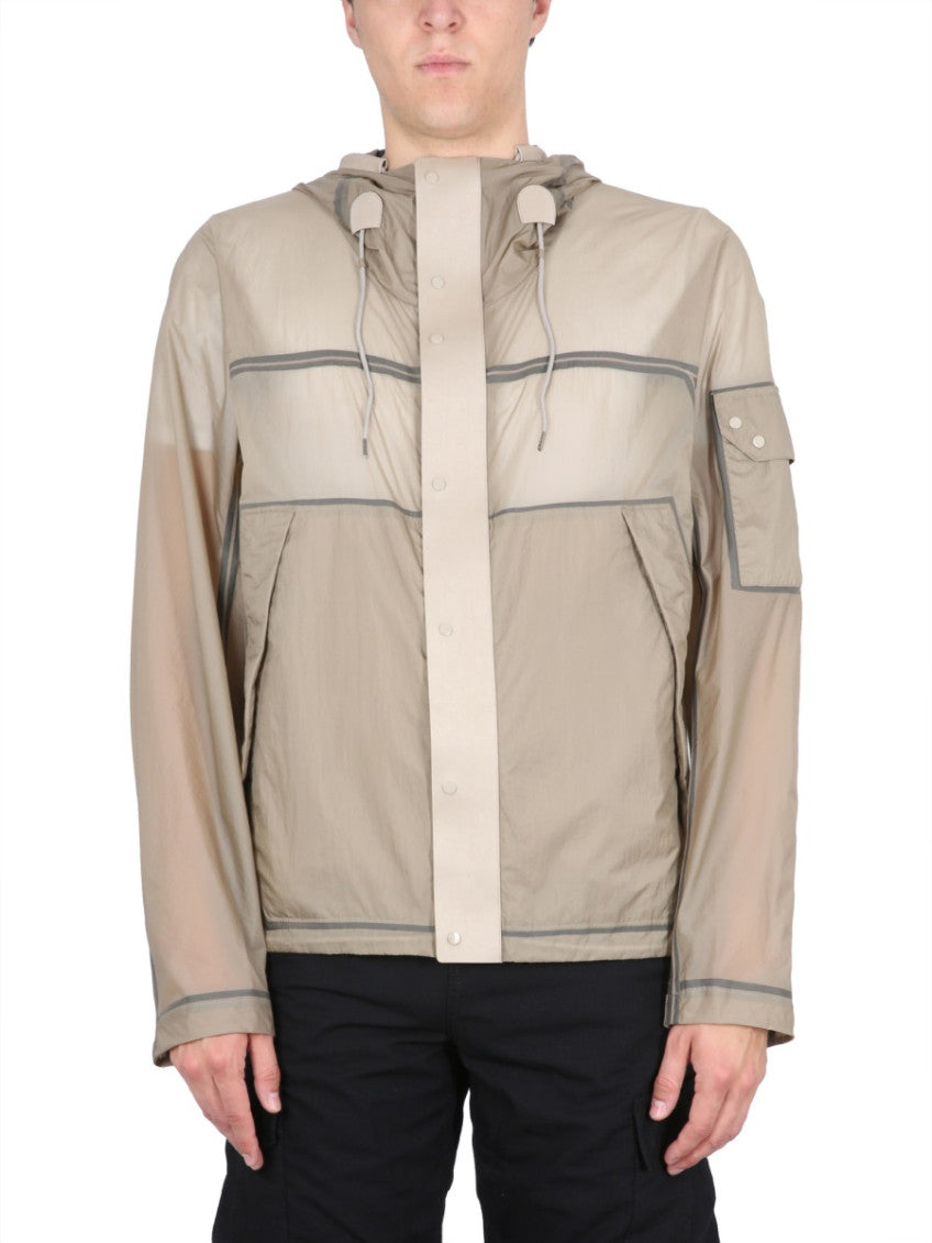Beige Solid Hood Jackets 1