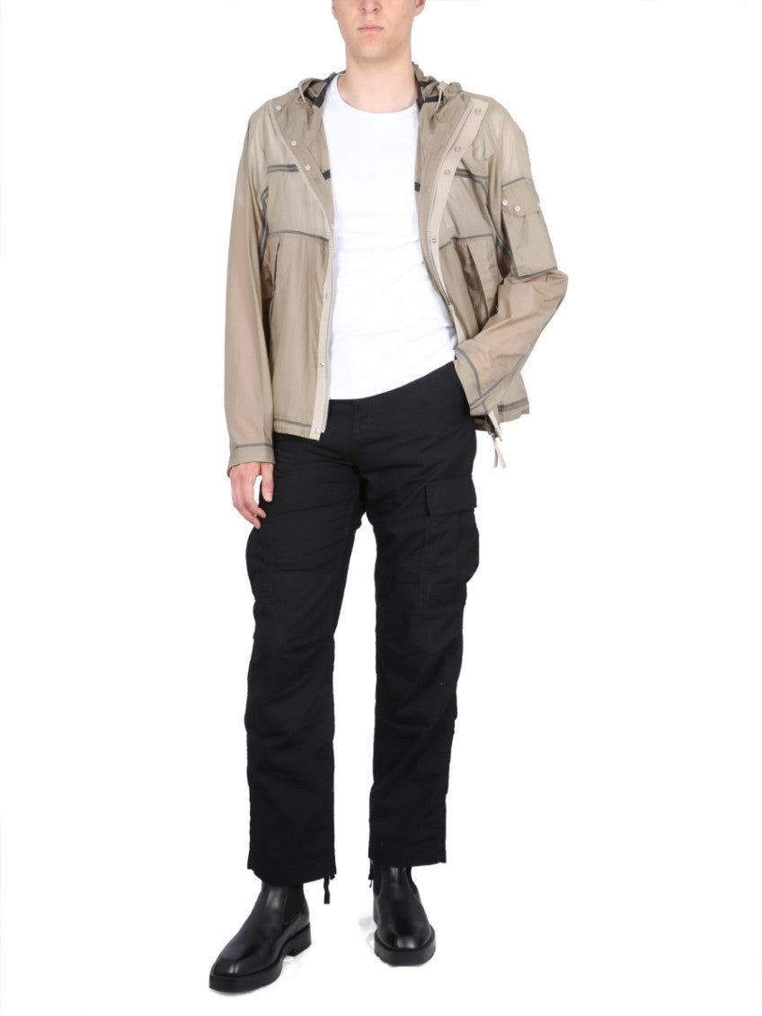 Beige Solid Hood Jackets 2