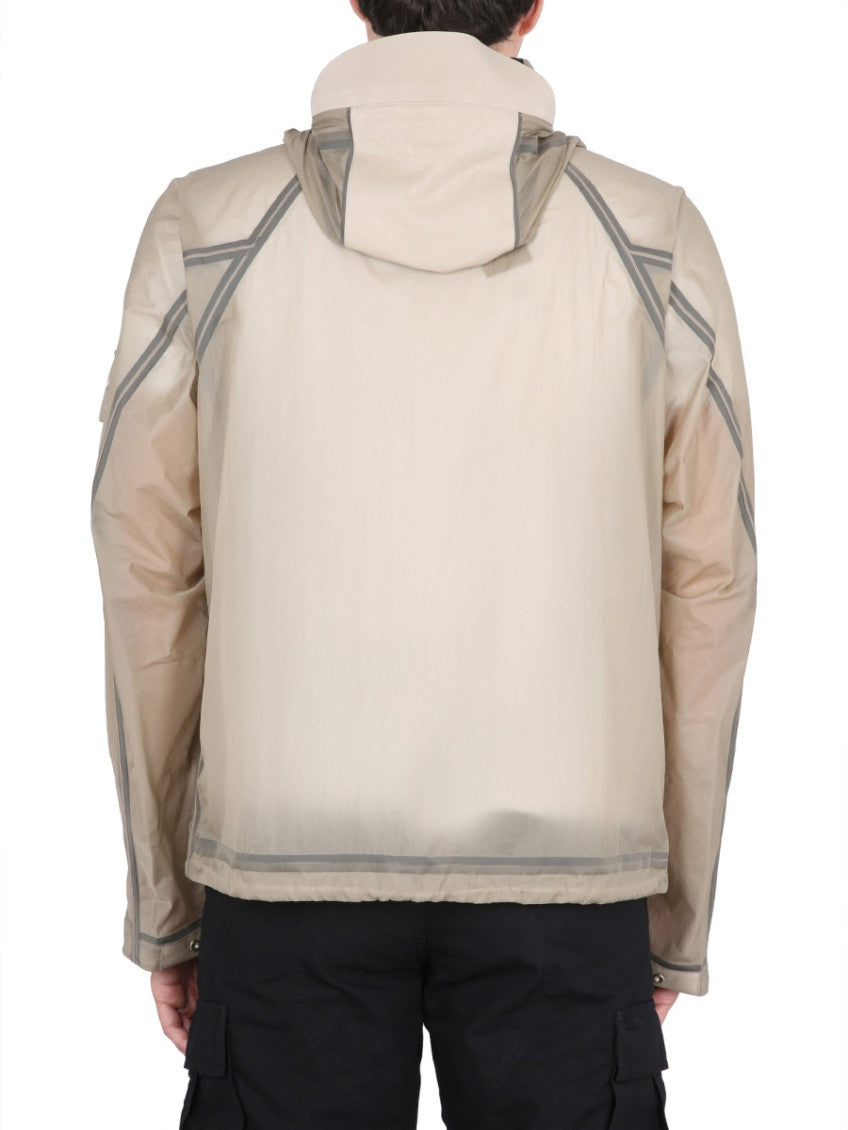 Beige Solid Hood Jackets 3