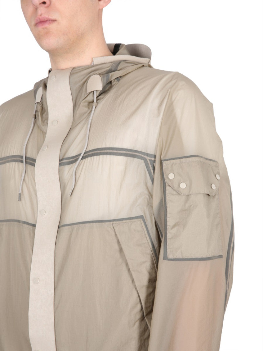 Beige Solid Hood Jackets 4