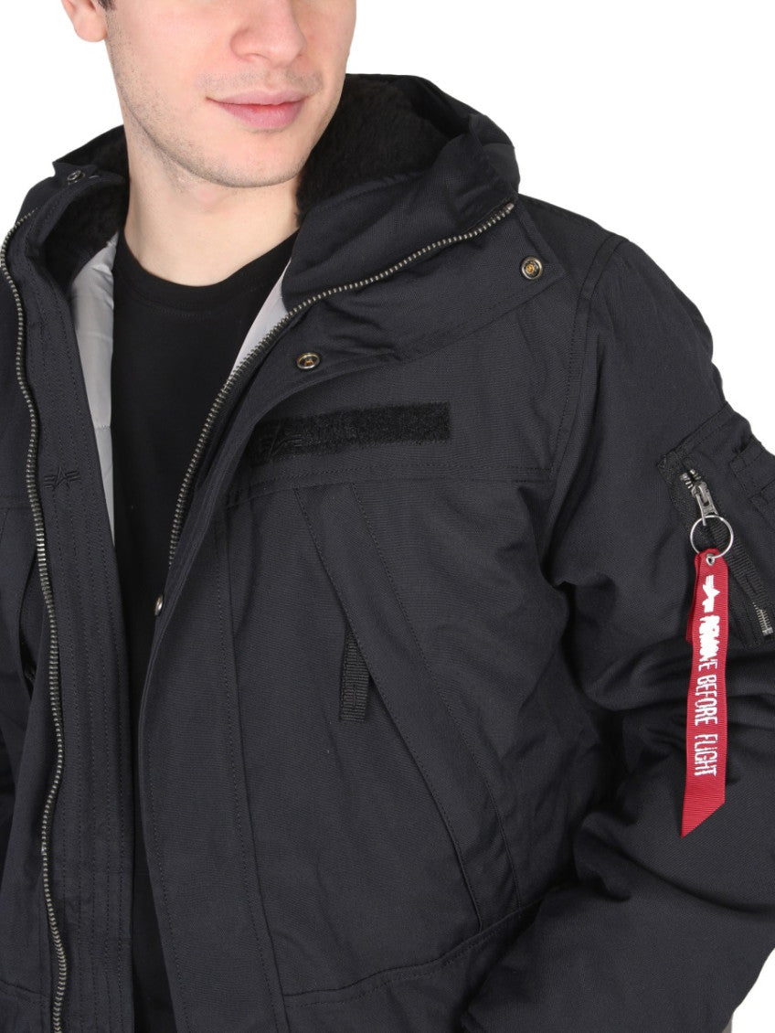 Black Solid Hood Jackets 4