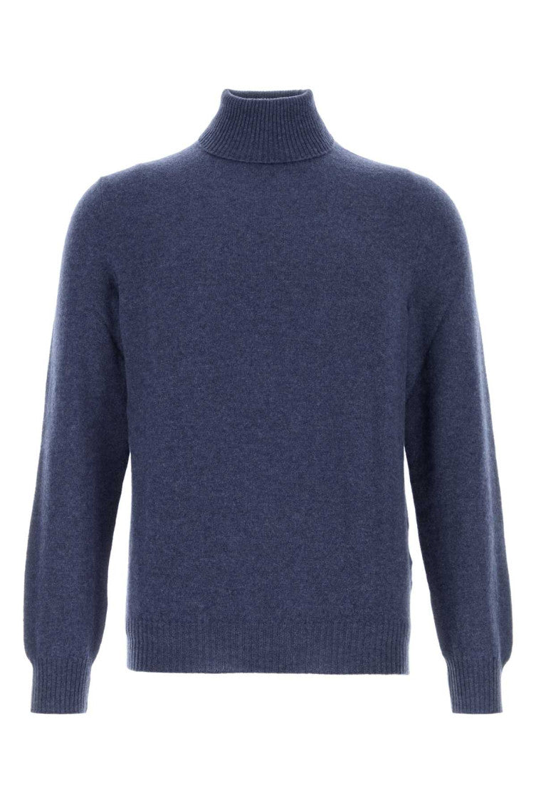 Navy Blue Solid Sweaters 1