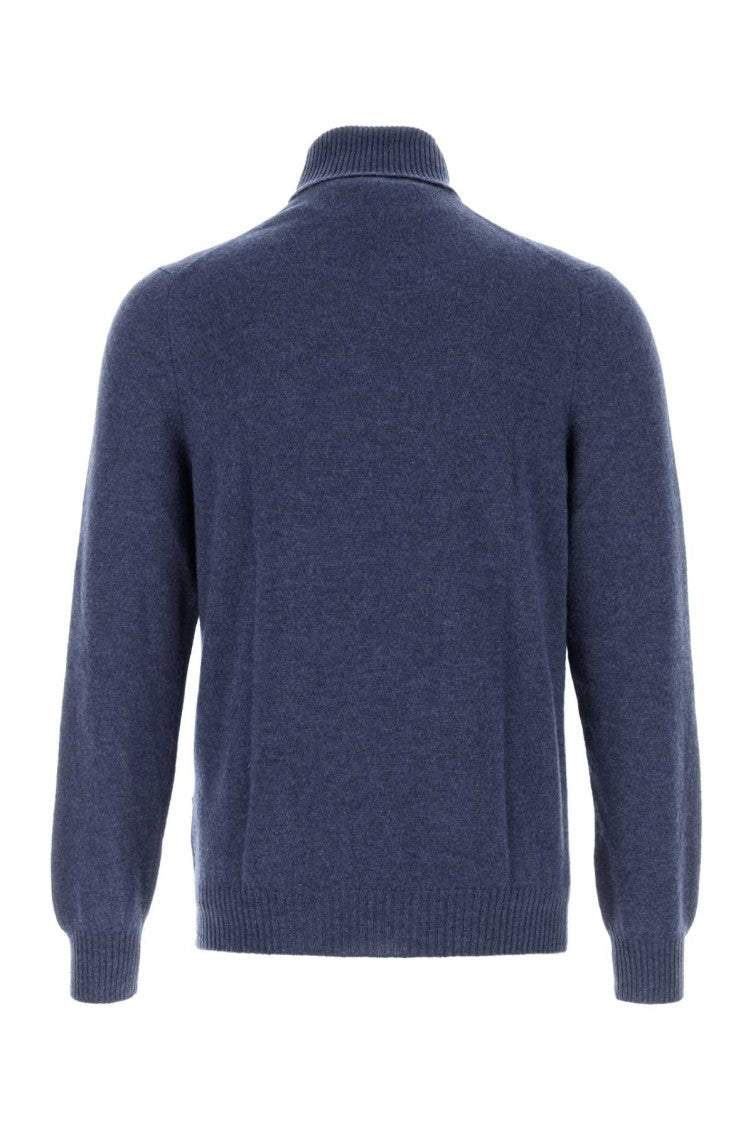 Navy Blue Solid Sweaters 2