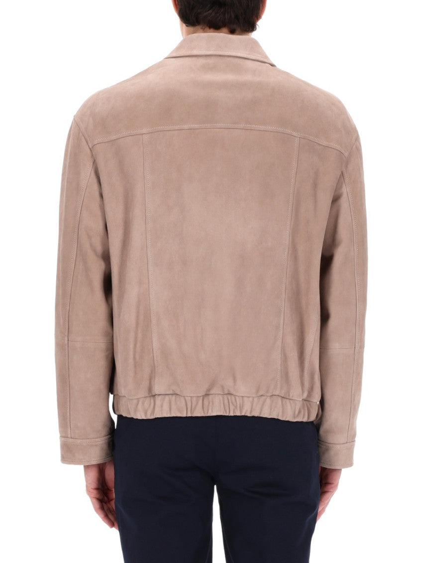 Beige Shirt Collar Jackets 5