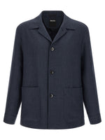 Dark Blue Solid Jackets 1