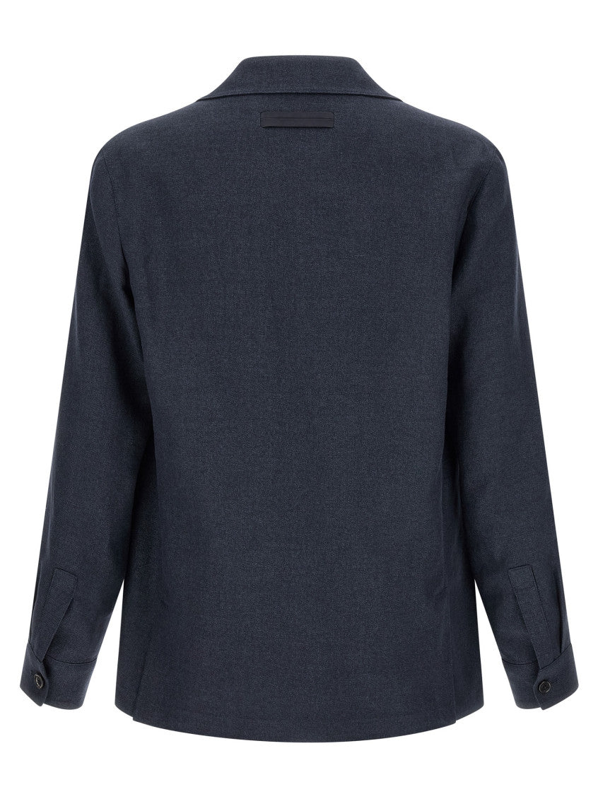 Dark Blue Solid Jackets 2