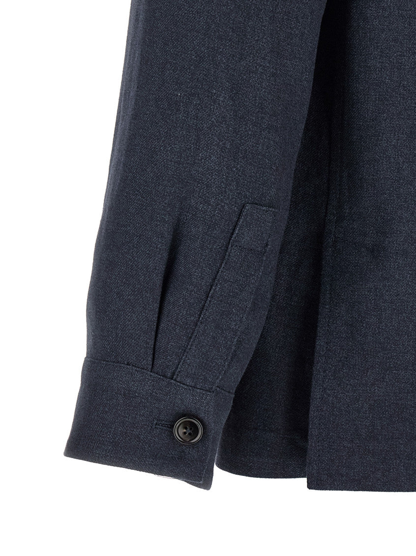 Dark Blue Solid Jackets 4