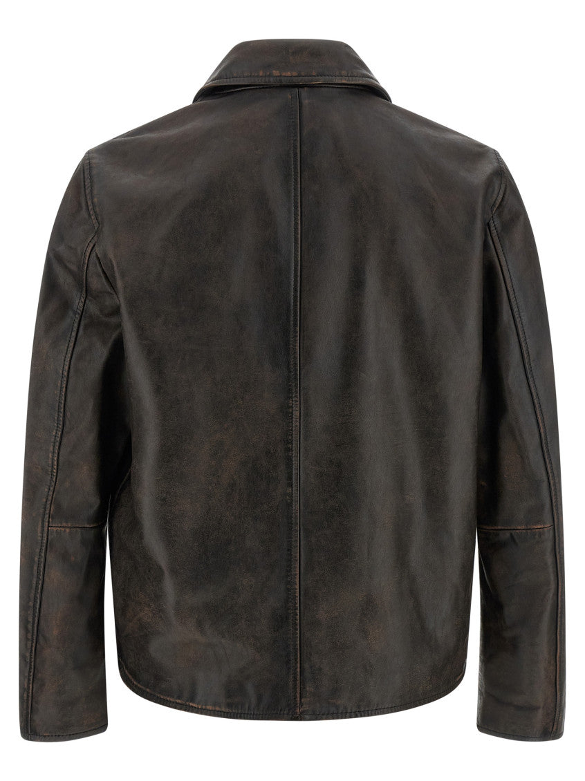 Brown Shirt Collar Jackets 2