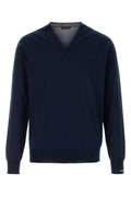 Blue V Neck Sweaters 1